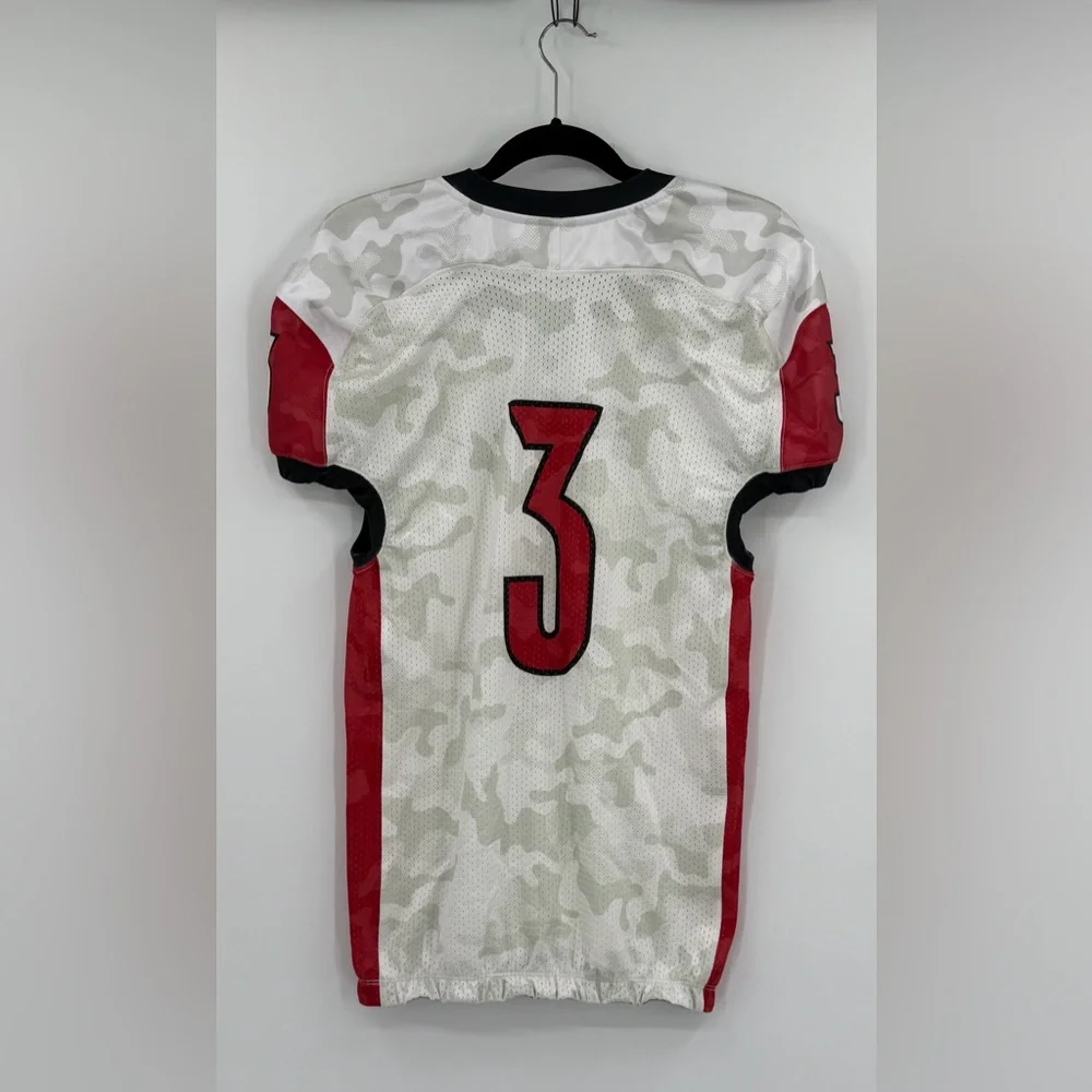 Adidas Louisville Cardinals #3 Football Jersey White Camo Men’s Large NCAA
